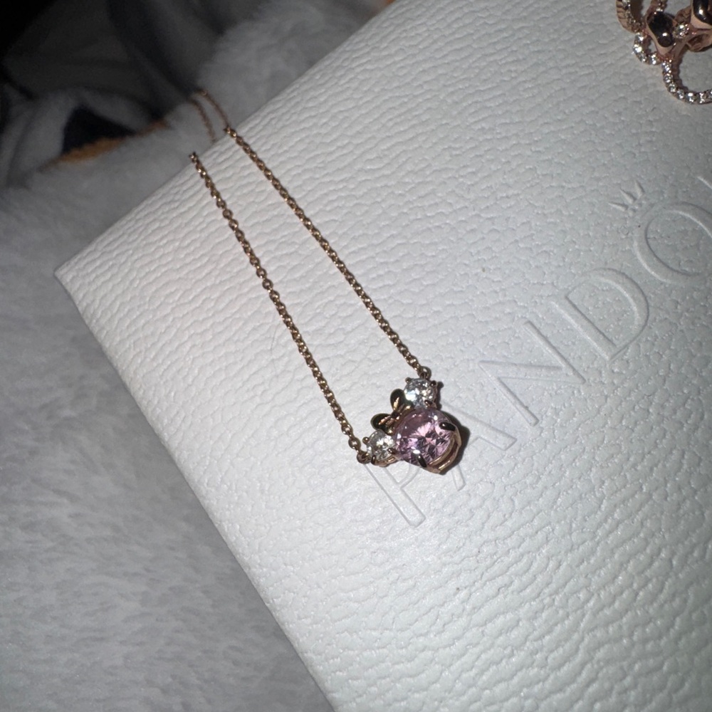 Minnie Mouse Rose Gold Necklace